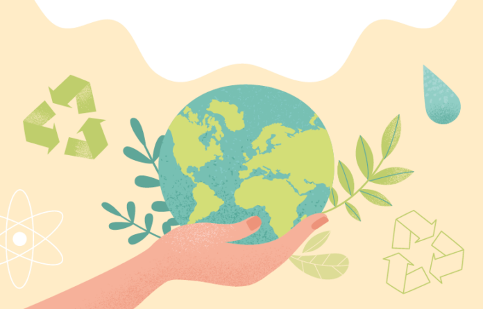 Geldpolitik für Klima: Grüner Globus in unseren Händen